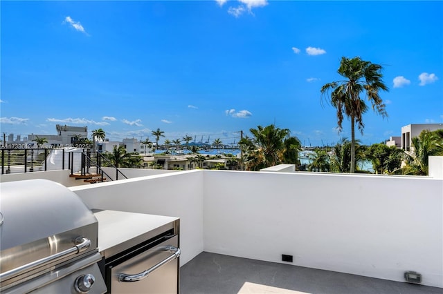 view of patio with area for grilling