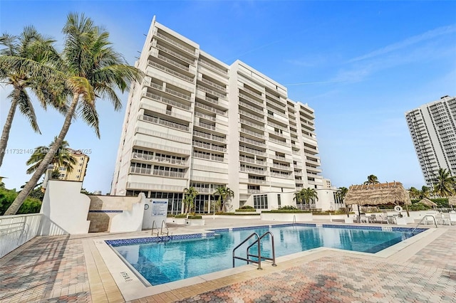 pool with a patio area