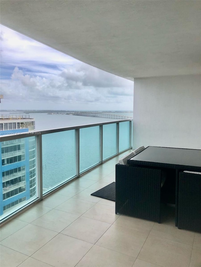 balcony with a water view