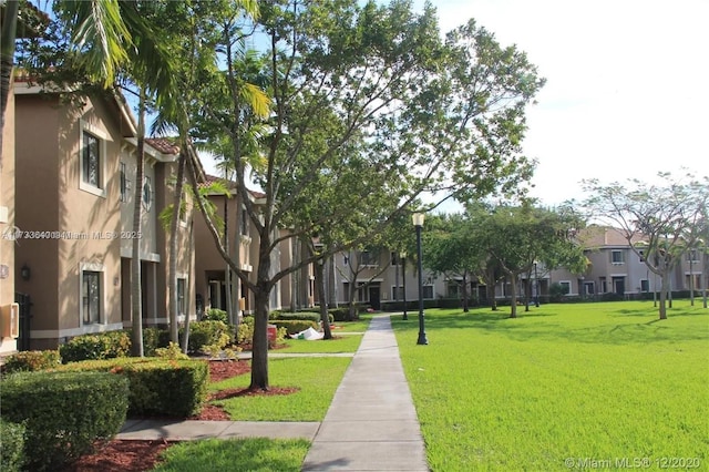 view of home's community featuring a lawn