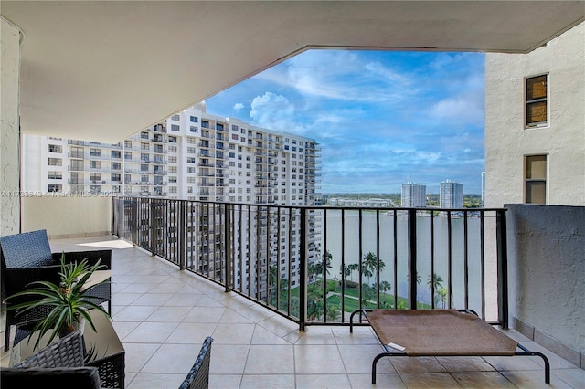 balcony with a water view