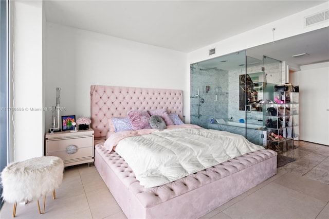 view of tiled bedroom