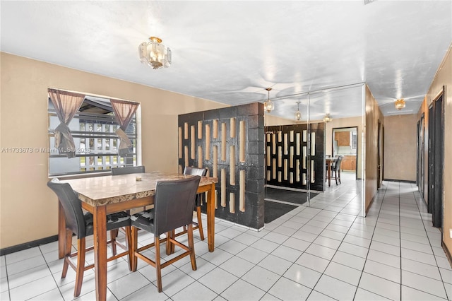 view of tiled dining area