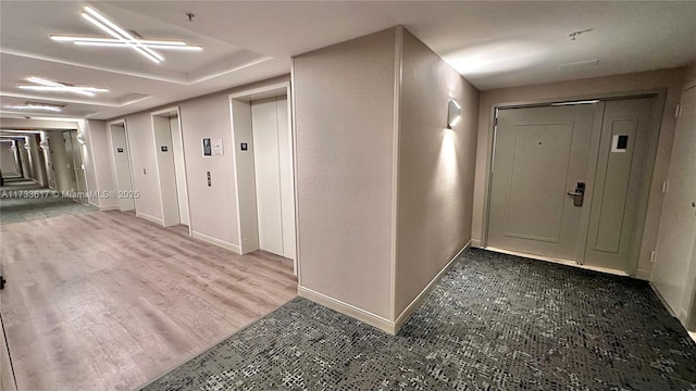 hall featuring elevator