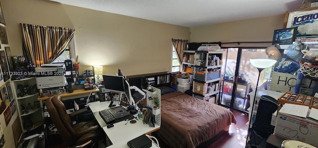 office area featuring hardwood / wood-style flooring