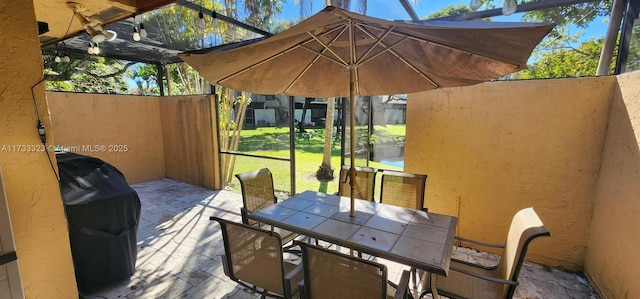 view of patio with area for grilling