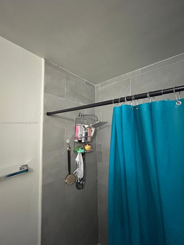 bathroom featuring walk in shower