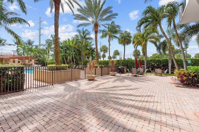 view of patio / terrace with a community pool