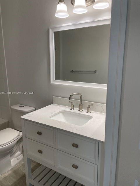 bathroom with vanity and toilet