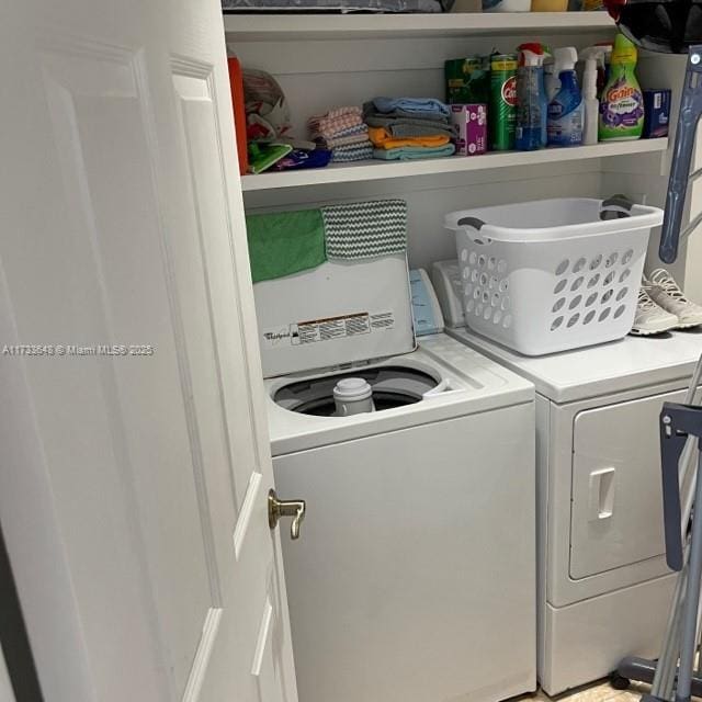 laundry area featuring washer and dryer