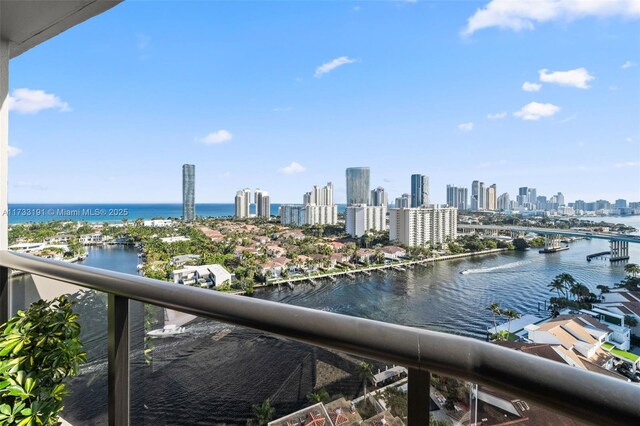 balcony with a water view