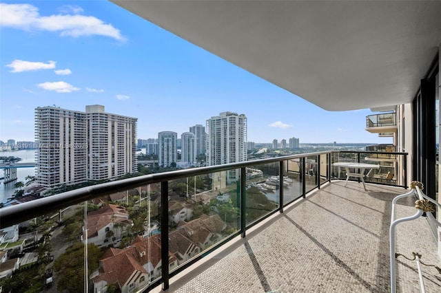19667 Turnberry Way Unit 20B, Aventura, FL 33180 - balcony with a skyline view and a water view