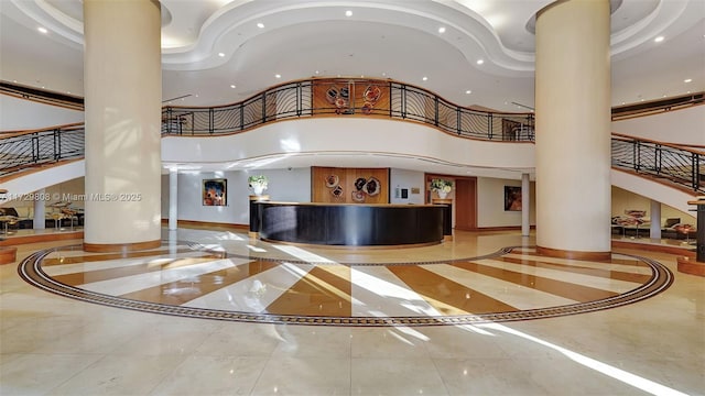 reception area featuring decorative columns