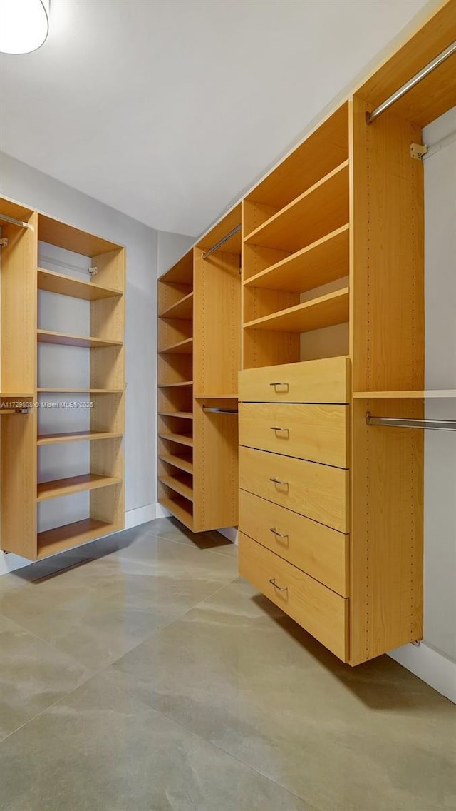 view of walk in closet