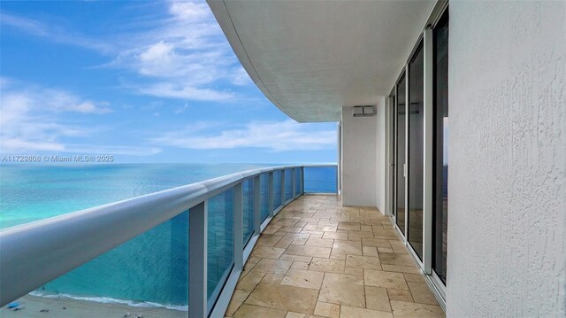 balcony with a water view