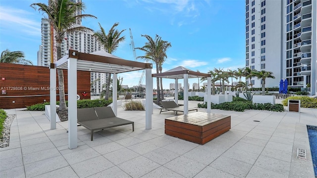 view of patio / terrace with a gazebo