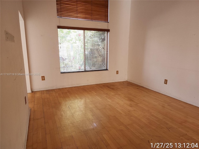 empty room featuring light wood-type flooring