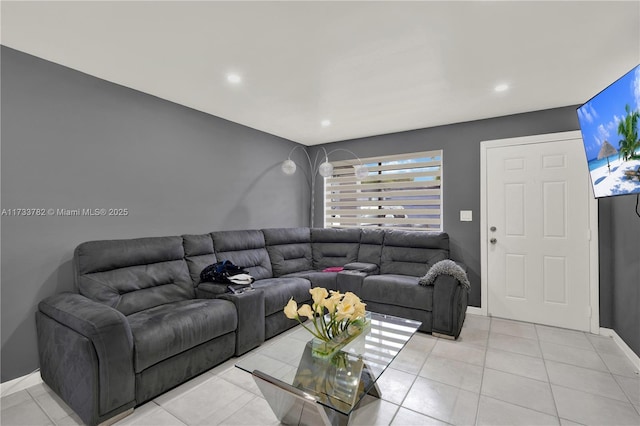 view of tiled living room