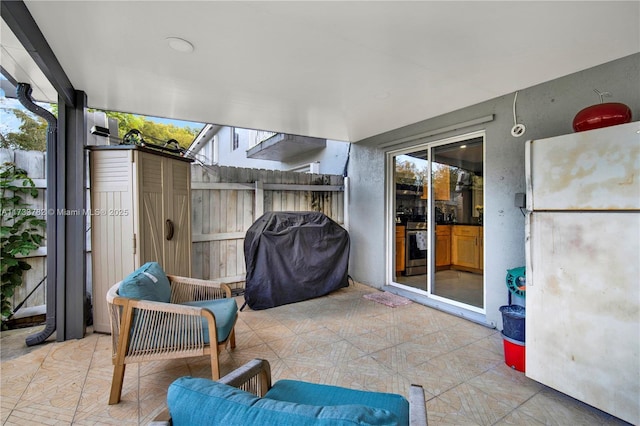 view of patio / terrace featuring a grill