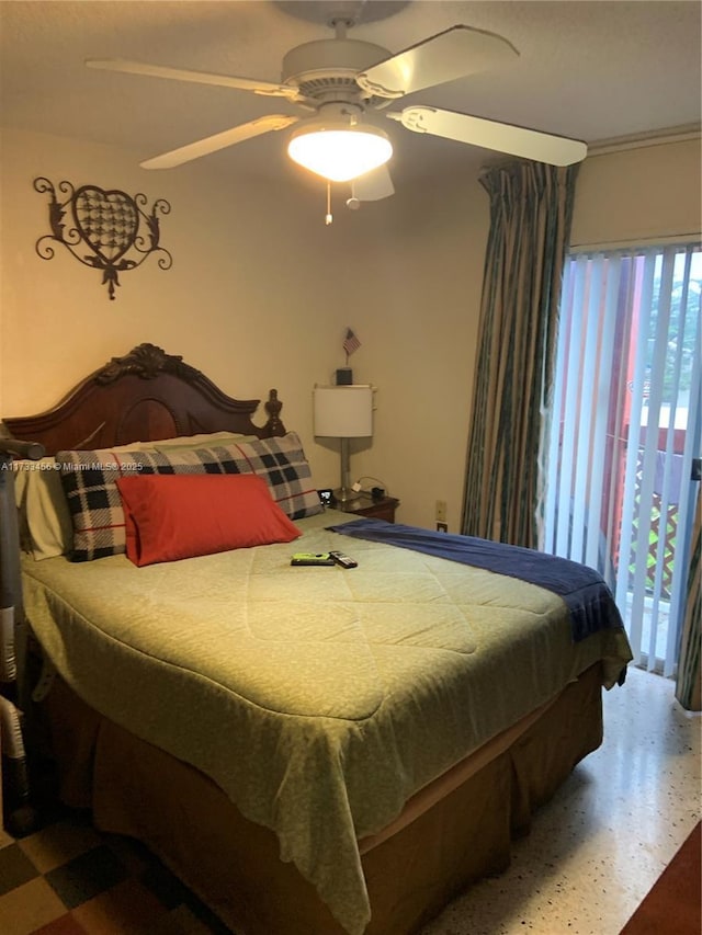 bedroom with ceiling fan