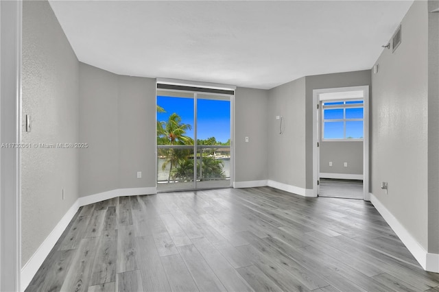 empty room featuring light hardwood / wood-style flooring