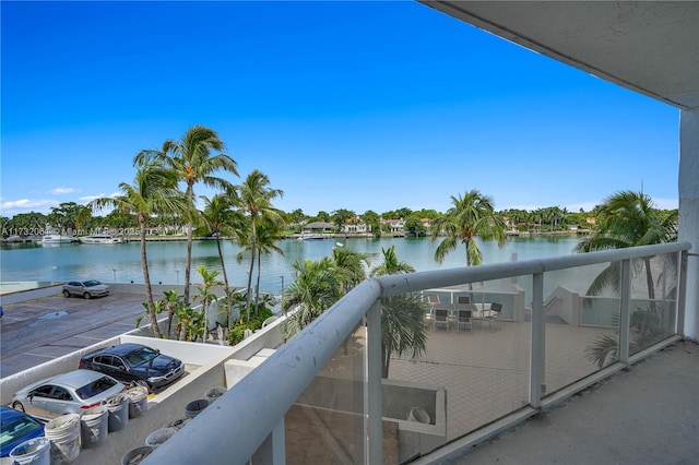 balcony with a water view