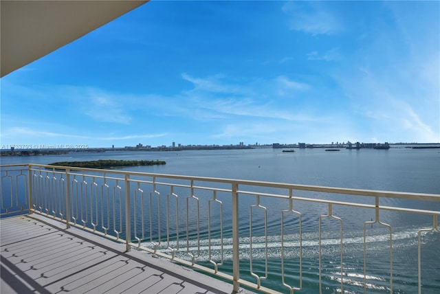 balcony with a water view