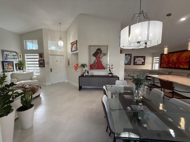 dining room featuring a chandelier