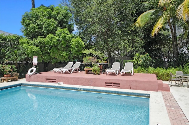 view of pool featuring a patio area