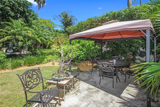 view of patio / terrace with a gazebo