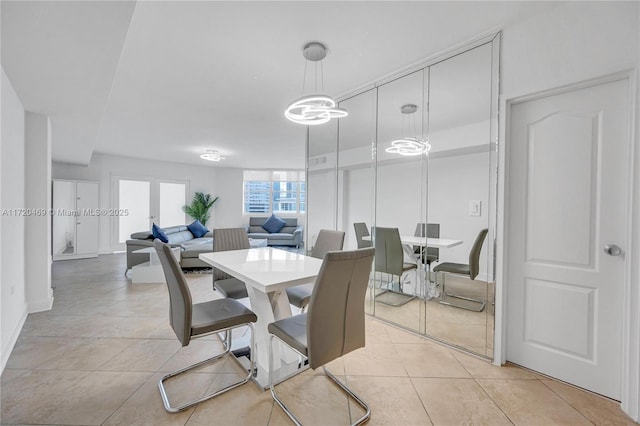 view of tiled dining space