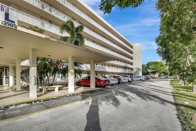 view of parking / parking lot