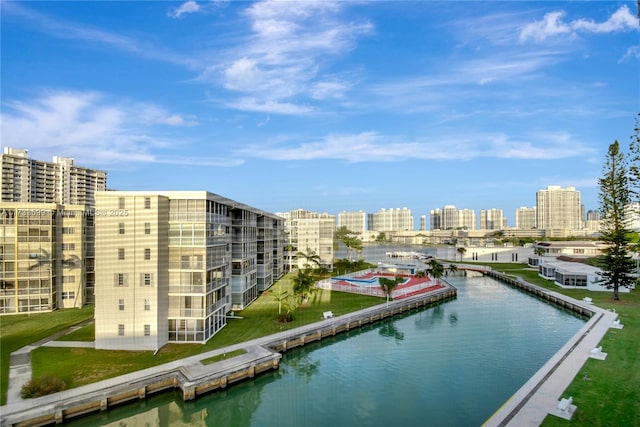 exterior space featuring a water view