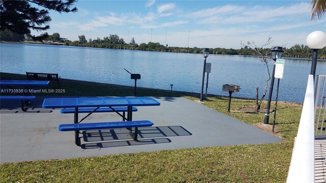 view of home's community featuring a water view