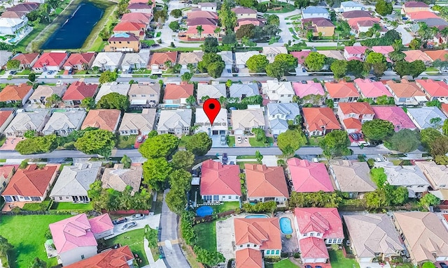 bird's eye view with a residential view