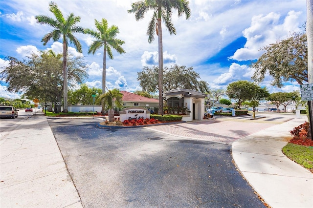 view of road featuring curbs