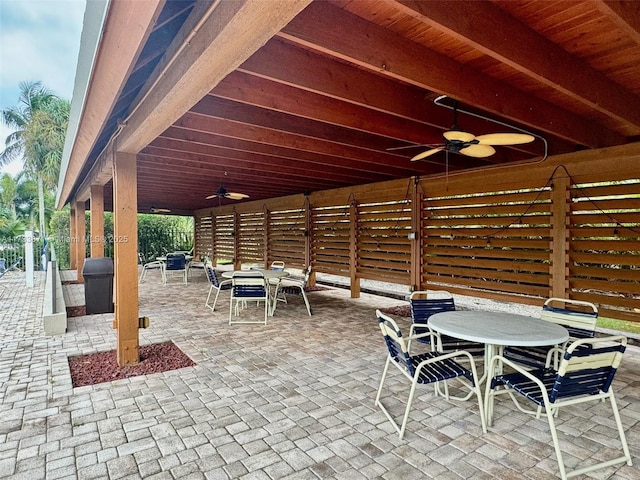 view of patio / terrace with ceiling fan