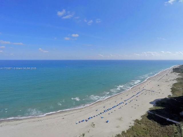 property view of water featuring a view of the beach