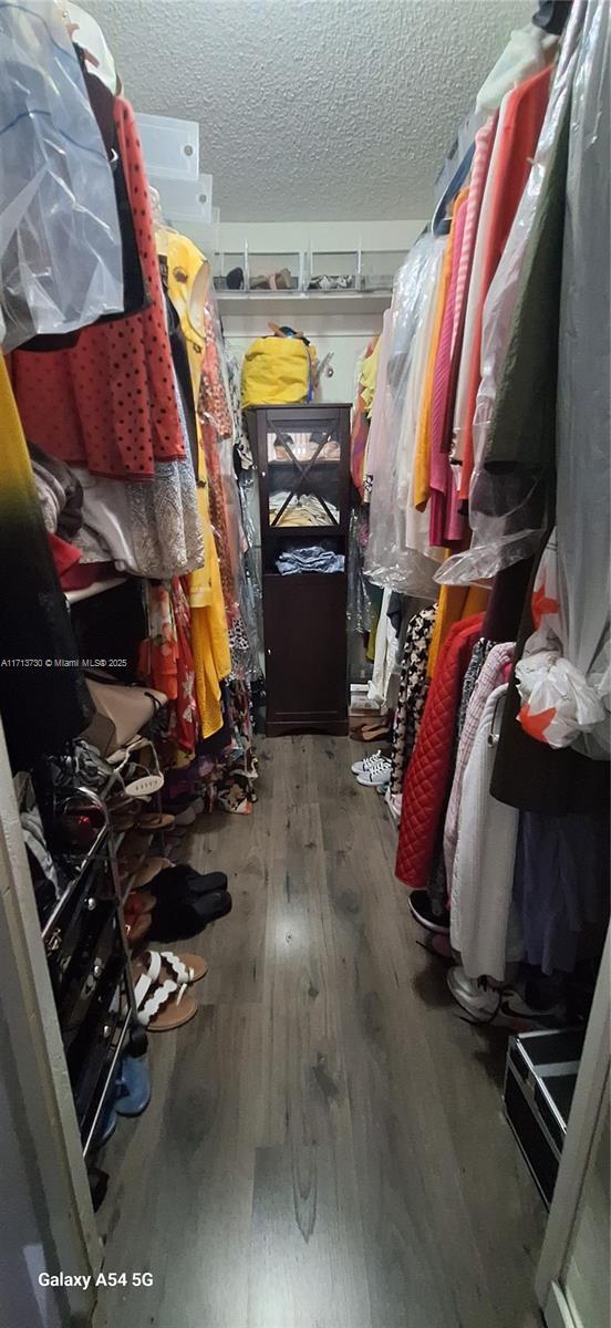 walk in closet featuring hardwood / wood-style floors