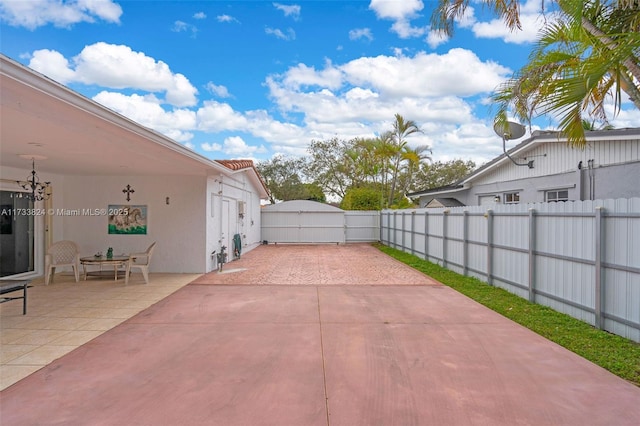 view of patio featuring a fenced backyard