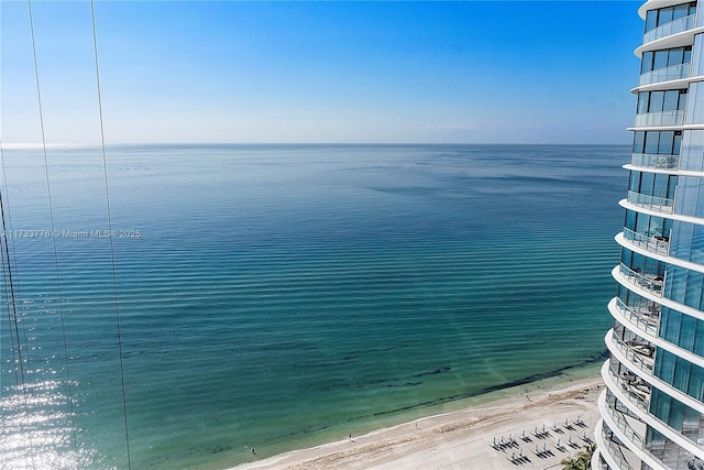 view of water feature featuring a beach view