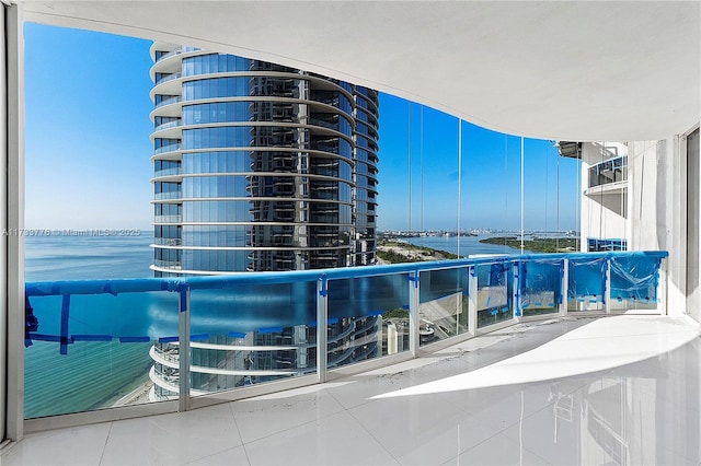 balcony with a water view