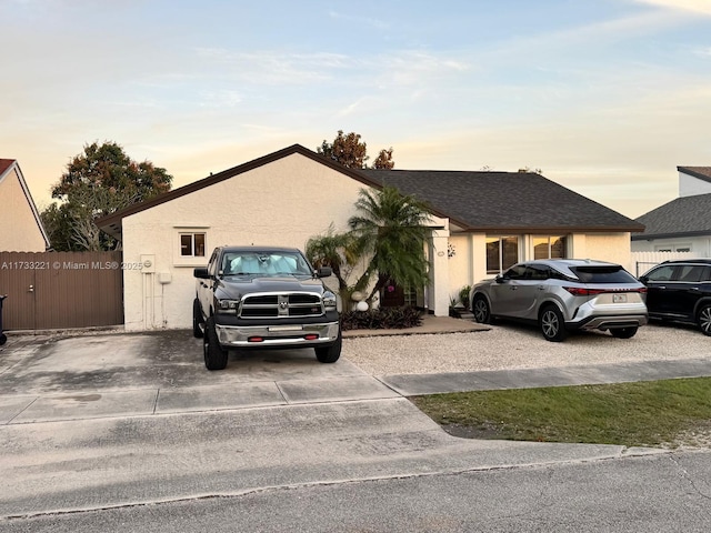 view of single story home