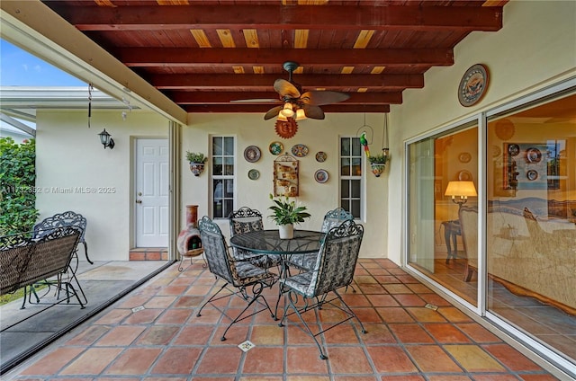 view of patio / terrace with ceiling fan