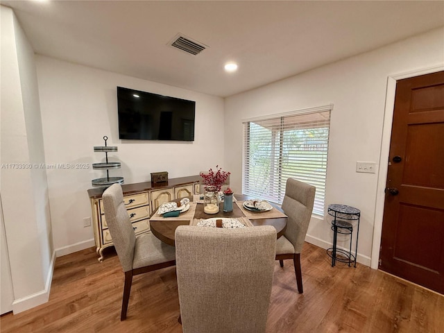 dining room with wood-type flooring