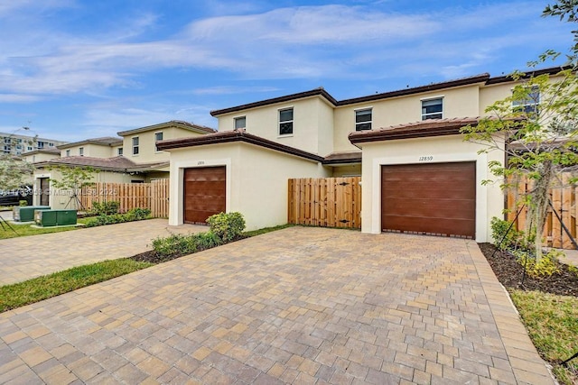 view of front of house with a garage