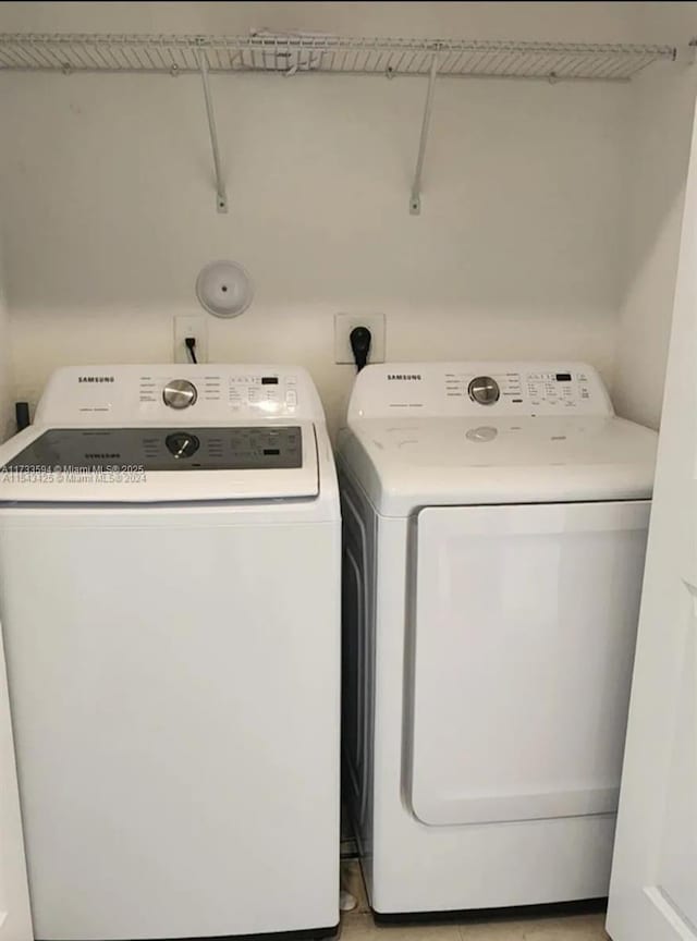 laundry area featuring washer and dryer