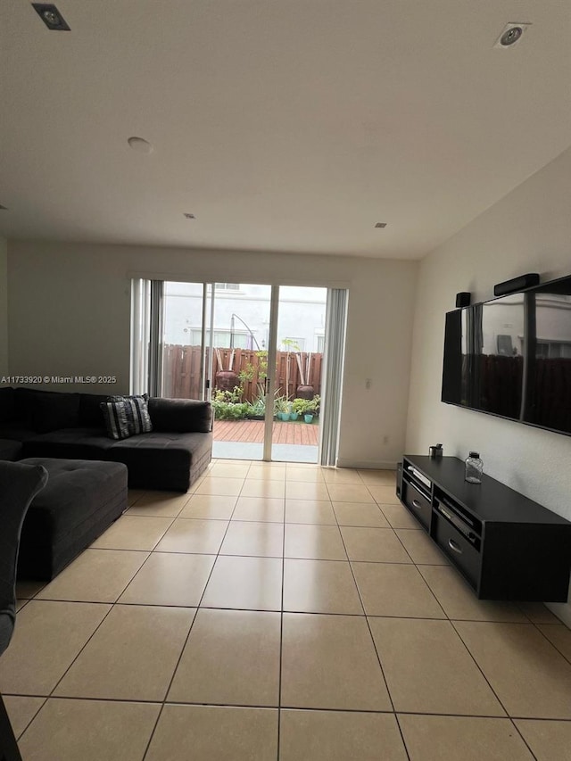 view of tiled living room