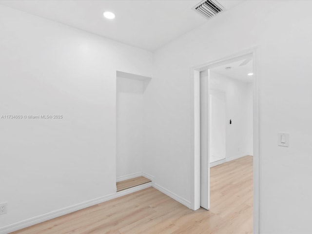 interior space with light hardwood / wood-style flooring