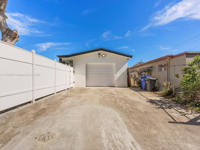 view of garage